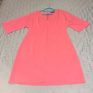 Trina Turk Coral Slightly Above-Knee Length Midi-Mini Dress Cold Shoulder